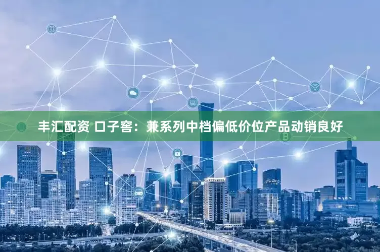 丰汇配资 口子窖：兼系列中档偏低价位产品动销良好