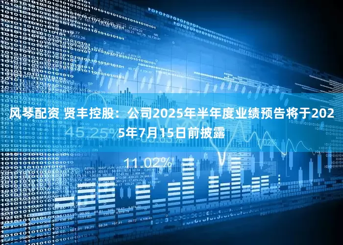 风琴配资 贤丰控股：公司2025年半年度业绩预告将于2025年7月15日前披露